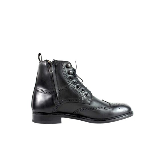 Cesare Men Black Dress Boots